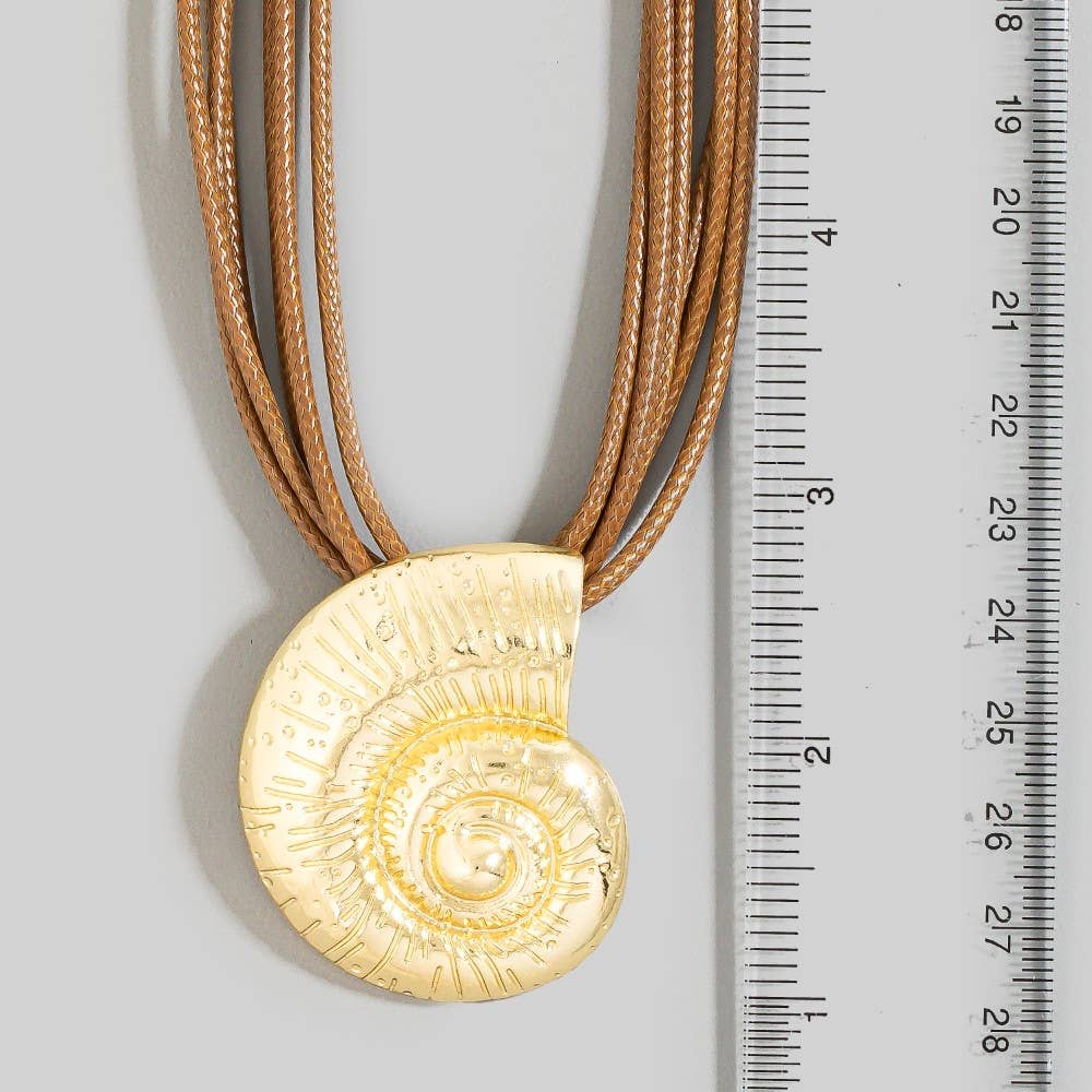 Sealife Shell Pendant Multi Cord Necklace