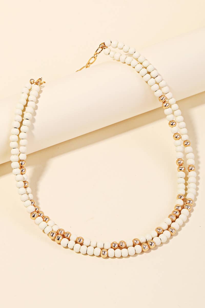 Ball Beaded Layered Necklace