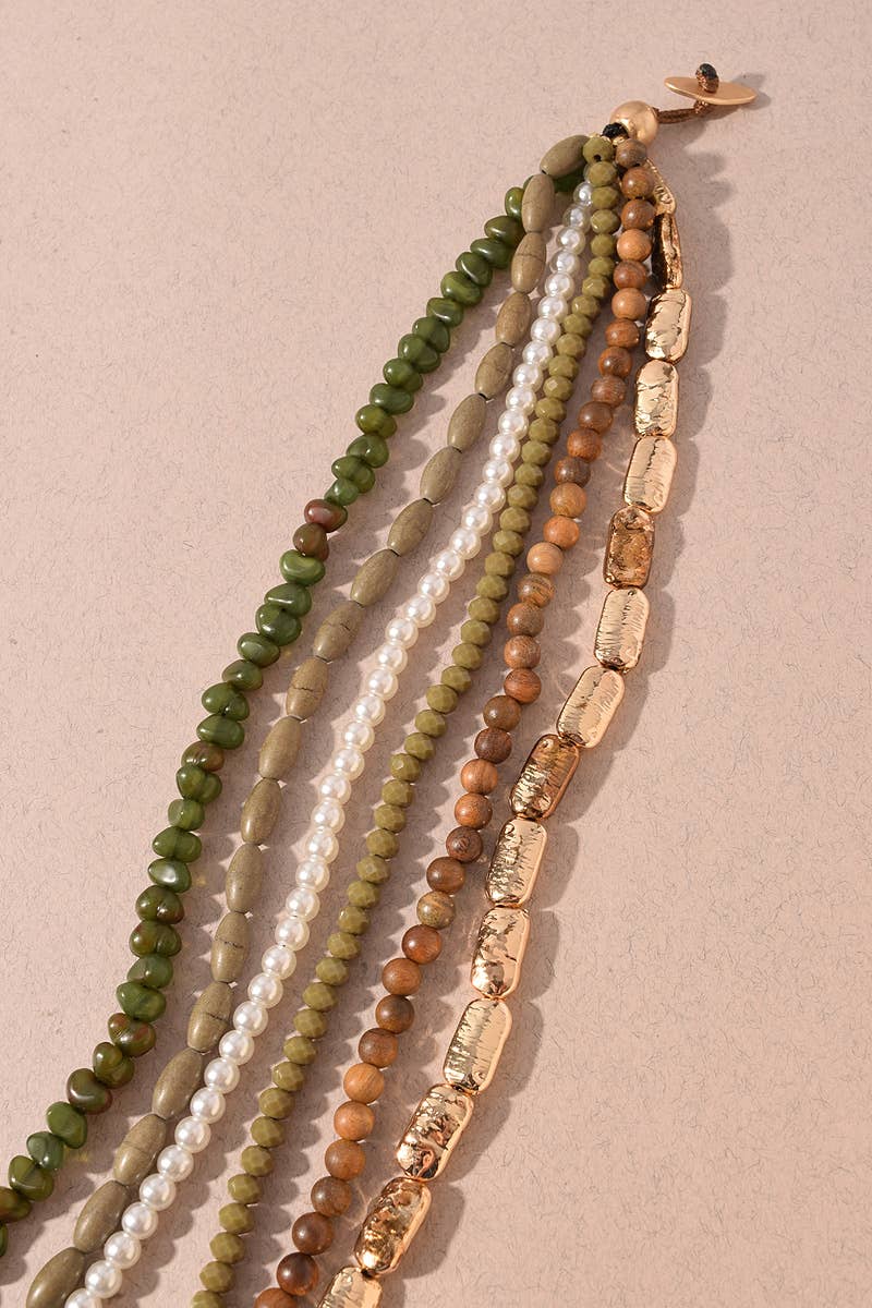 Olive Strand Statement Necklace