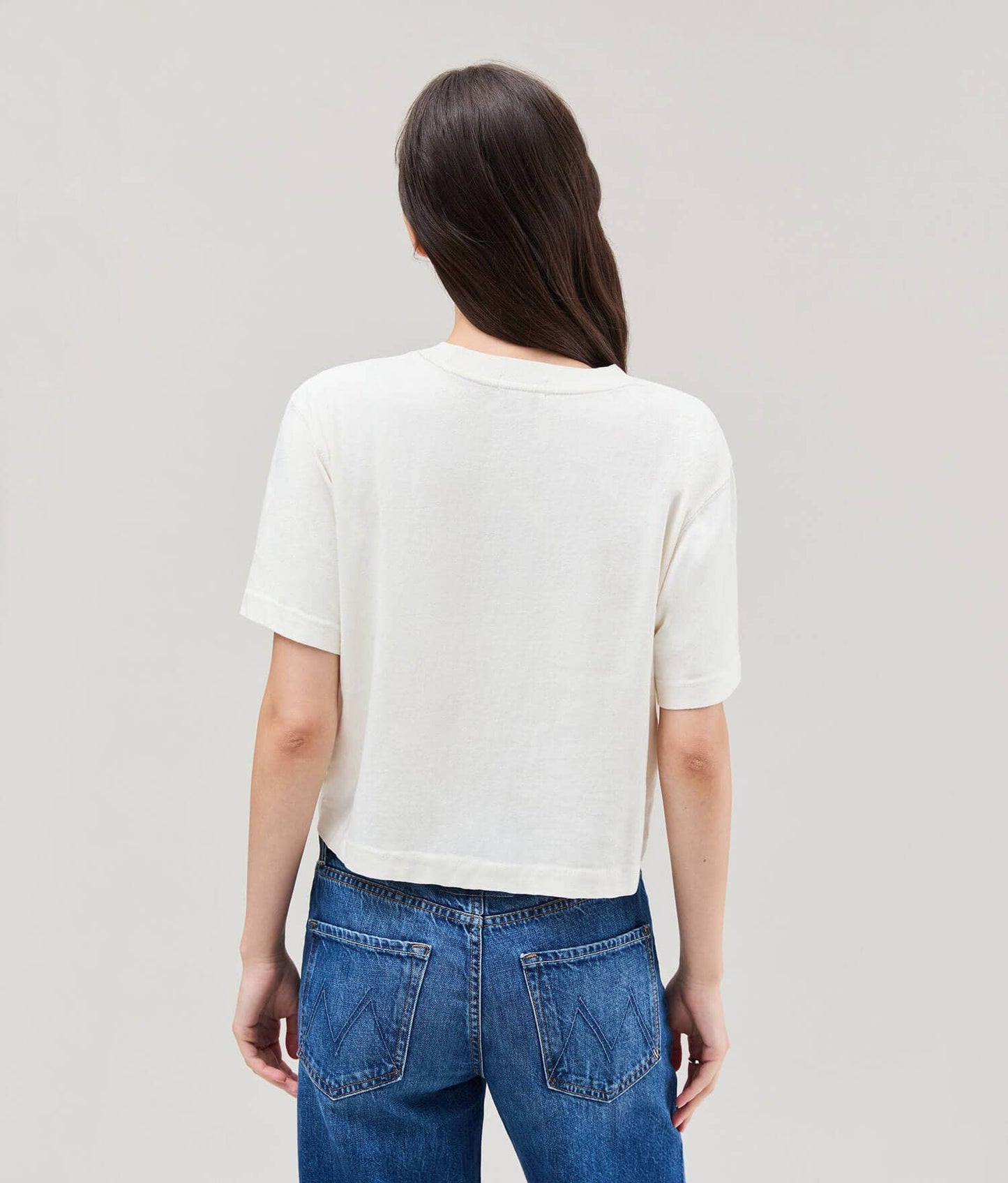 Relaxed Crop Tee - Bone