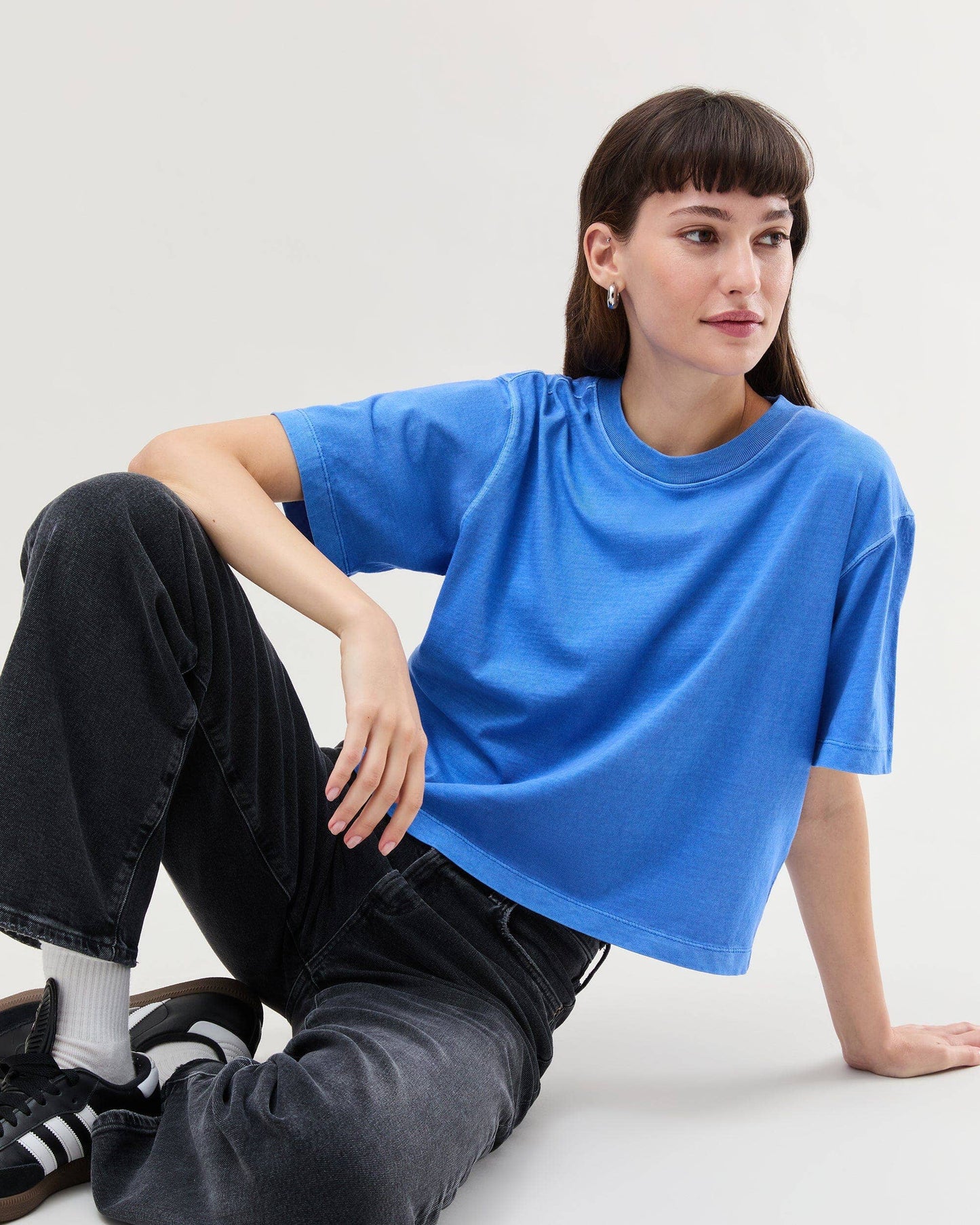 Relaxed Crop Tee - Pop Blue