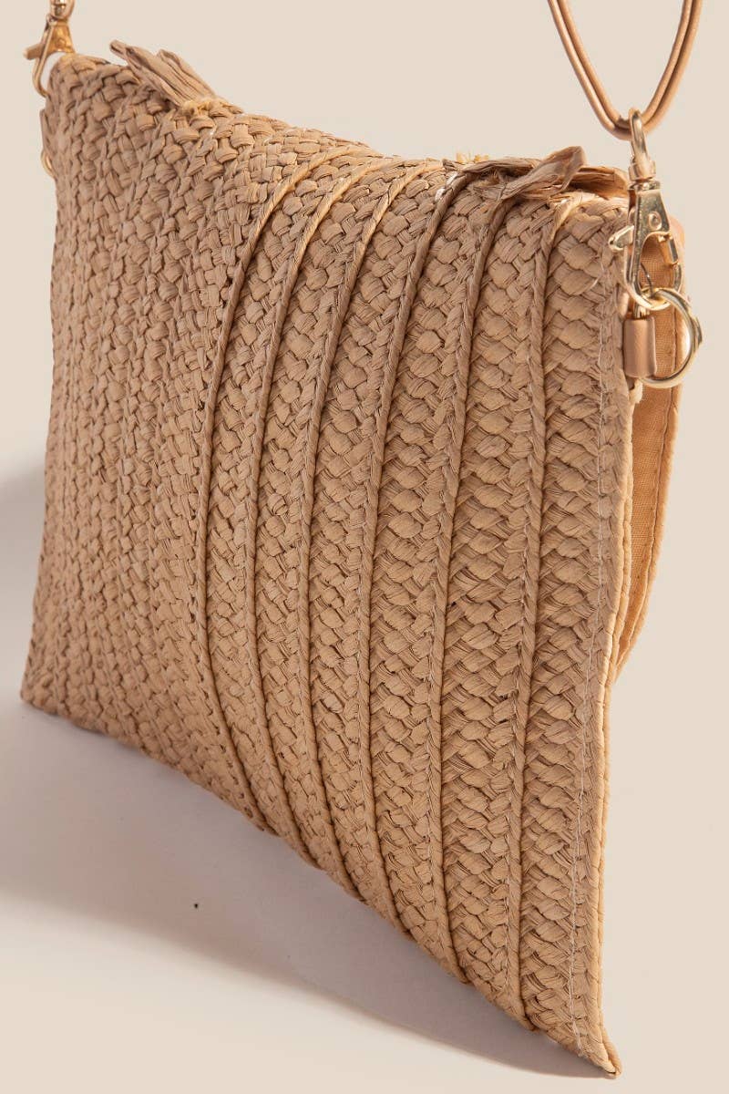 Intricate Paper Weave Envelope Clutch Bag - 2 Colors