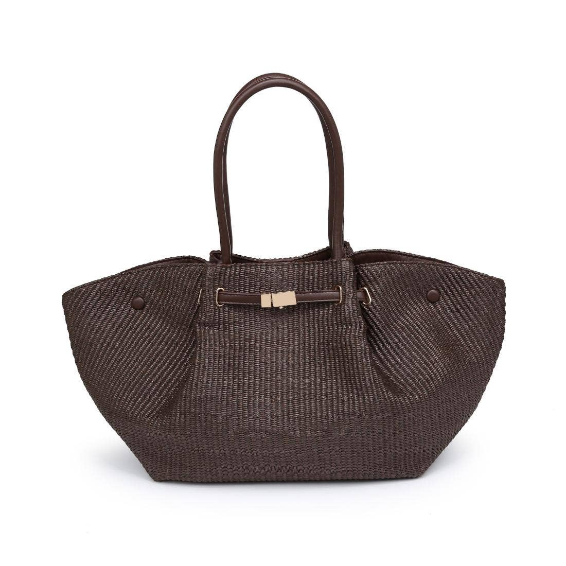 Kaia - Straw Tote: Natural Black