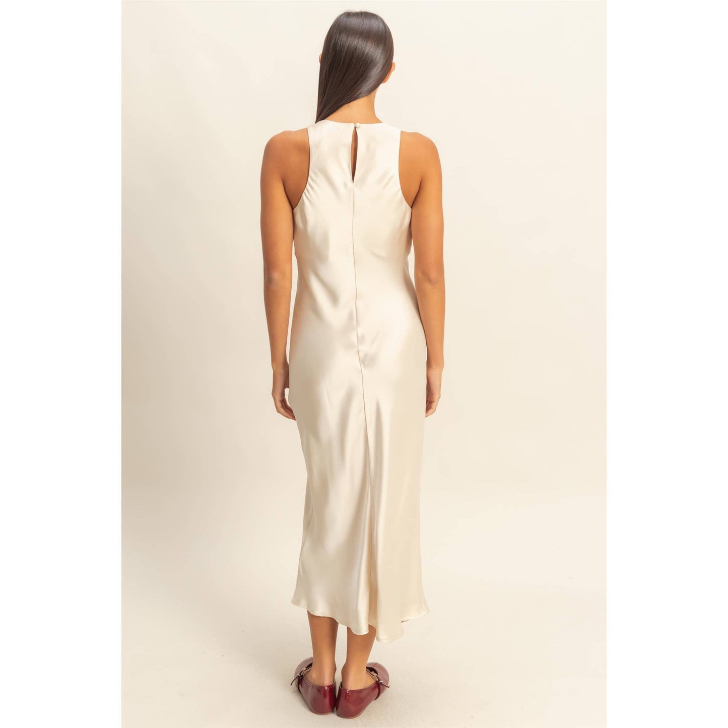 Alpaca Satin Midi Dress