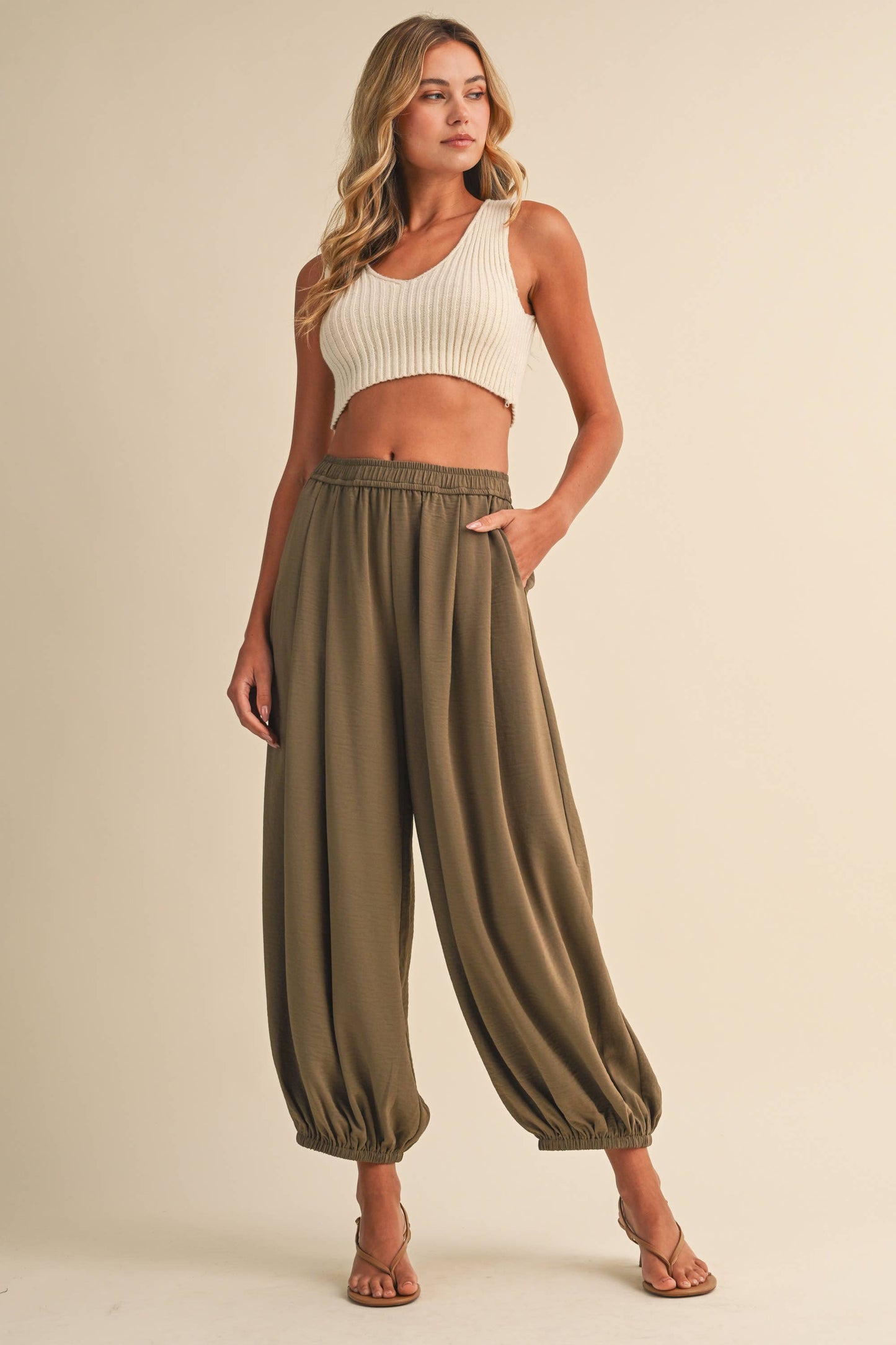 Olive Balloon Pant