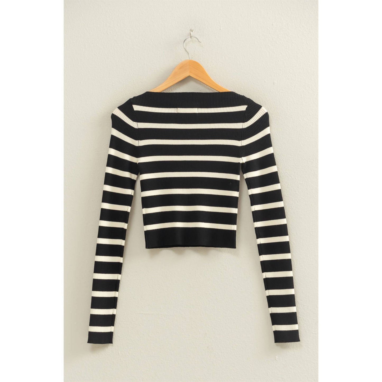 Striped Boatneck Knit Top