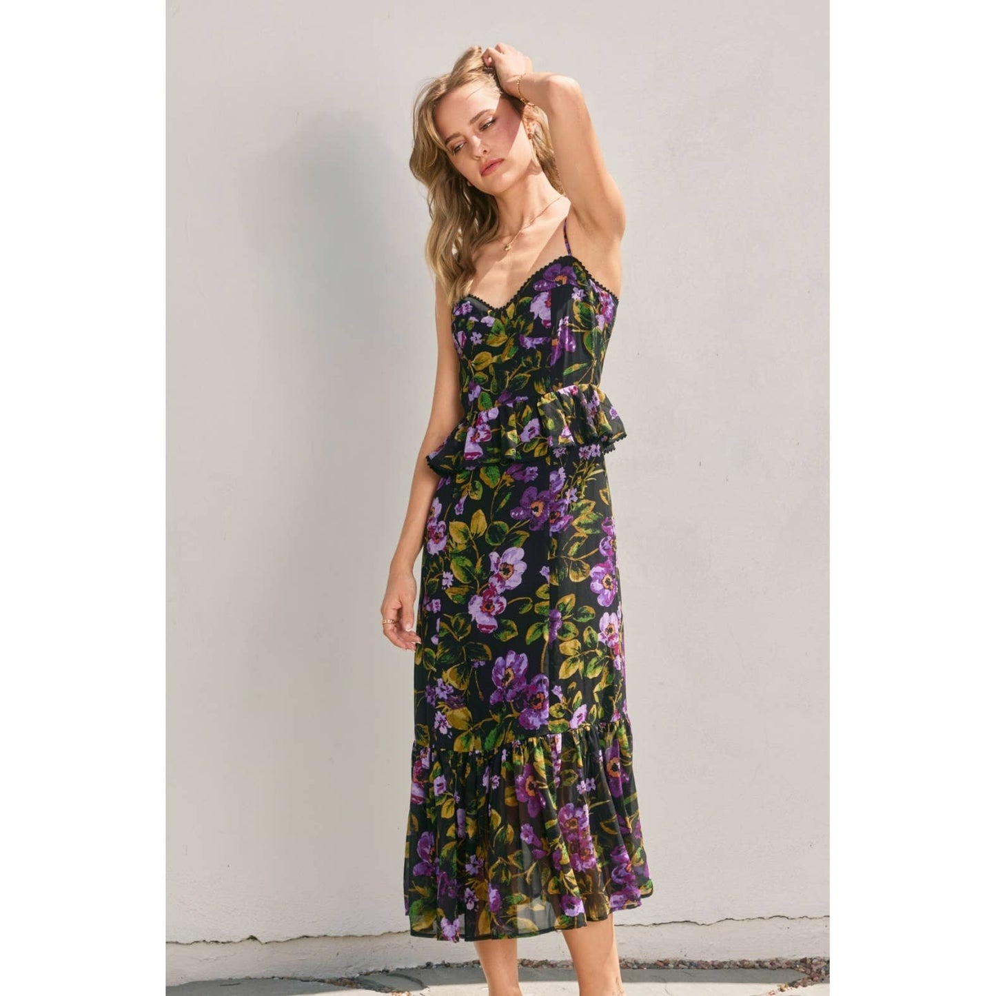 Midnight Violet Midi Dress