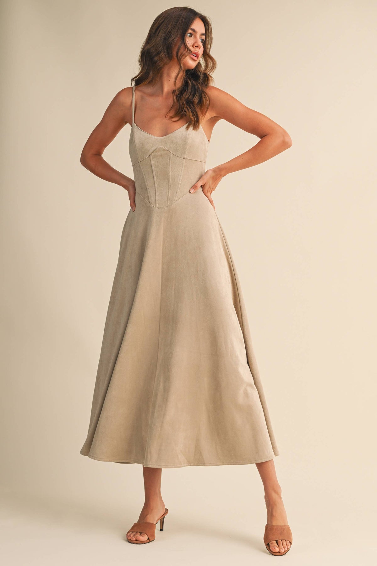 Suede Bustier Dress