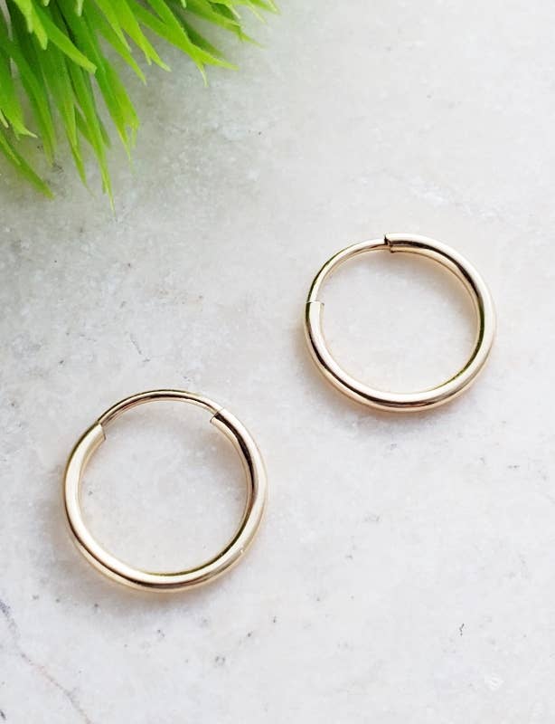 Gold-Filled Tiny Endless Huggie Hoops