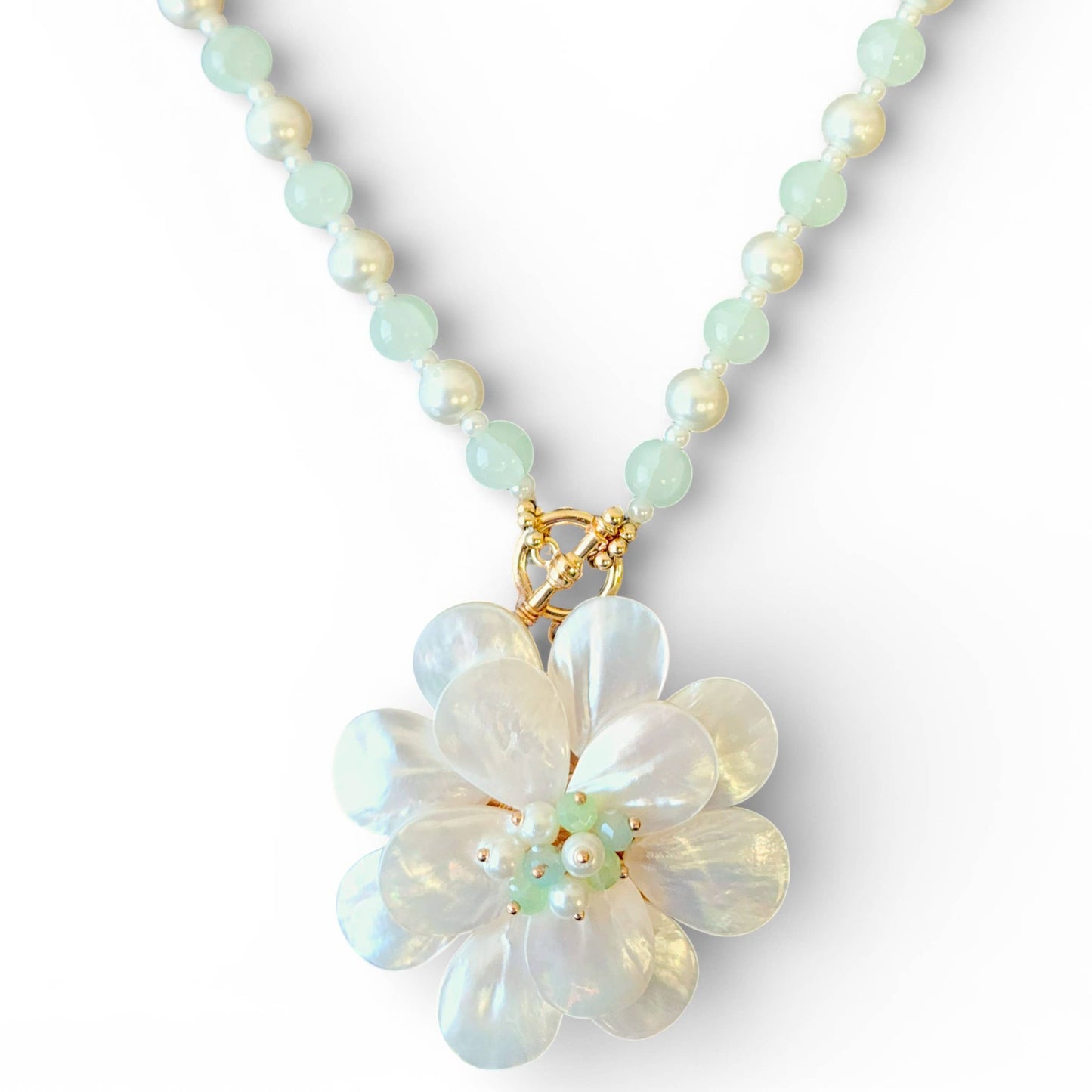 Mother of Pearl Flower Necklace
