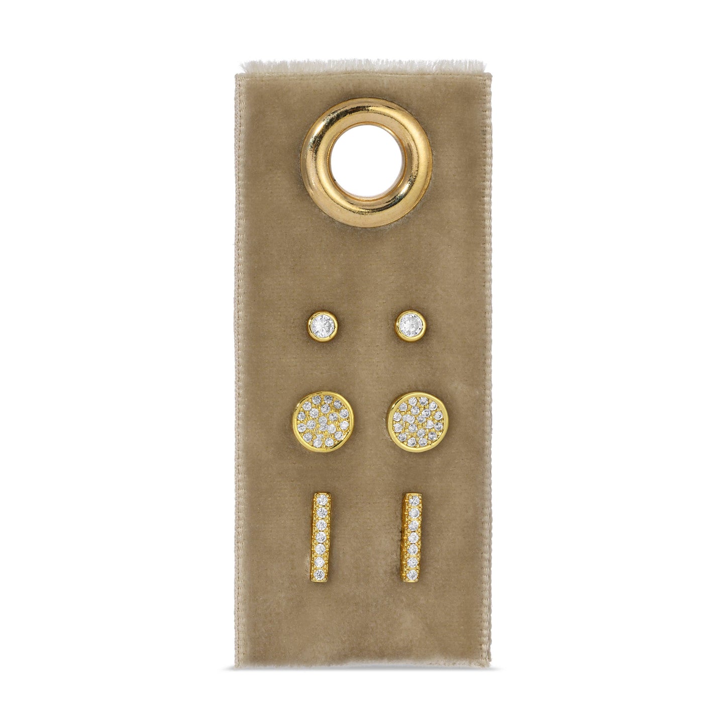 Pave Velvet Stud Gift Set: Gold