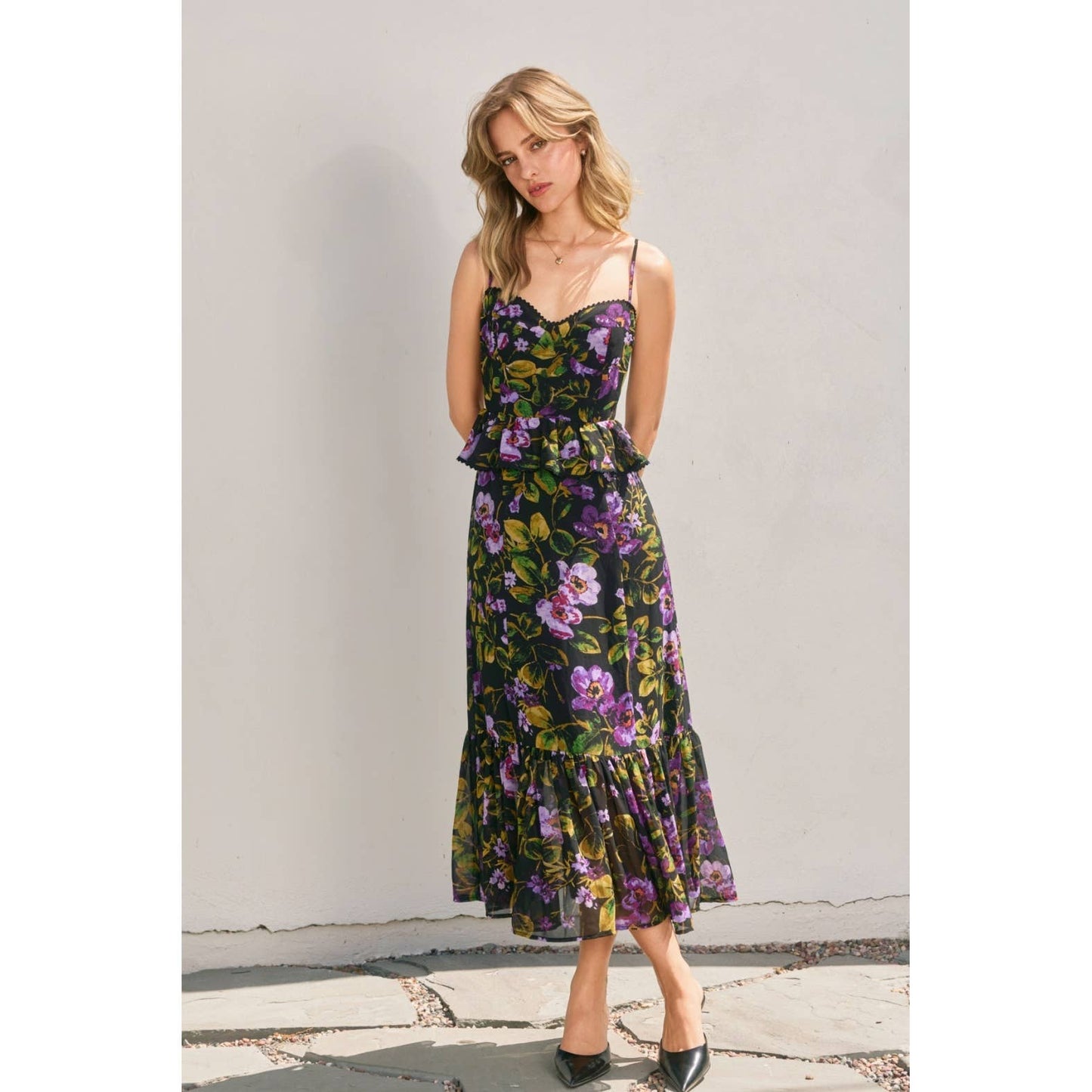 Midnight Violet Midi Dress
