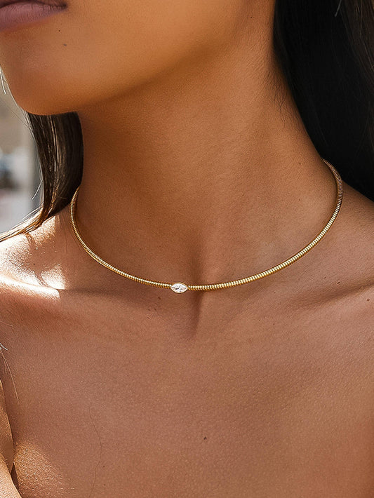 Olwen 18K Gold Marquise Chain Choker