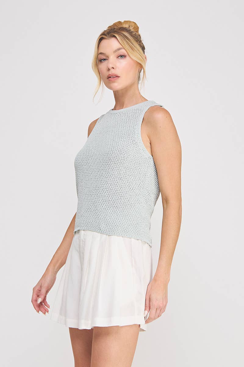 Subtle Shimmer Crochet Tank