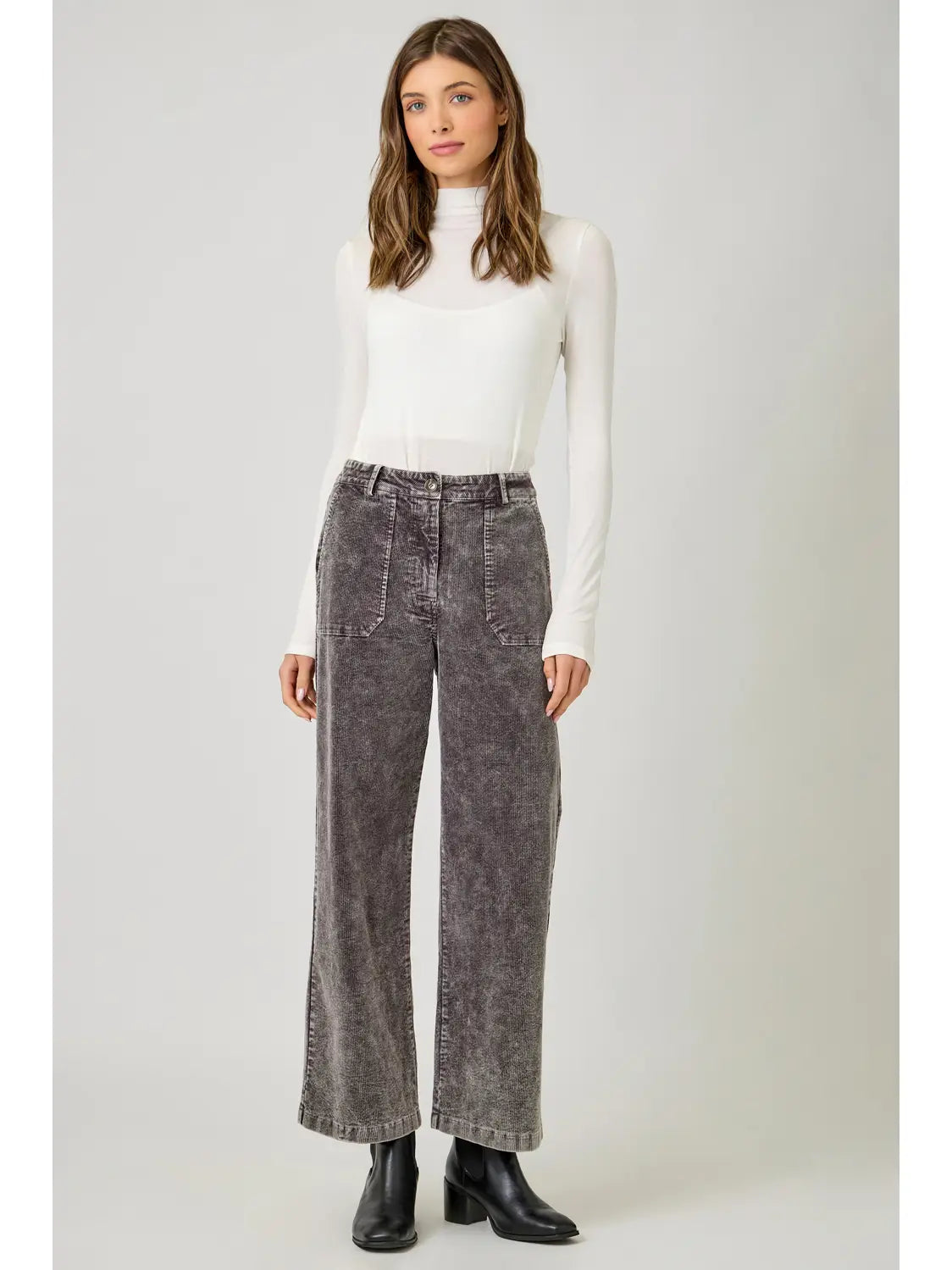 Gray Wash Corduroy Trouser