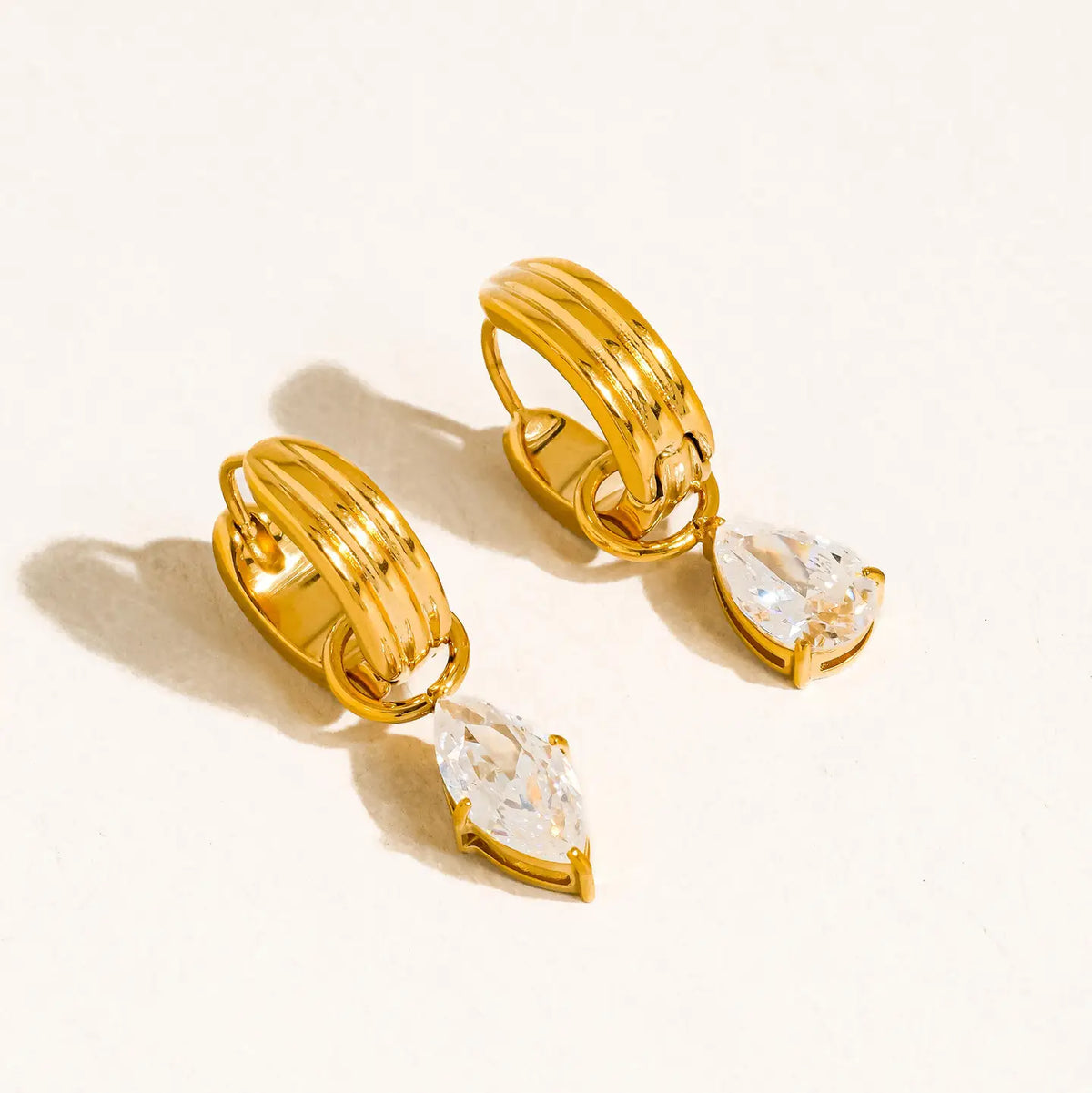 Saffron 18K Gold Non-Tarnish Teardrop Earrings