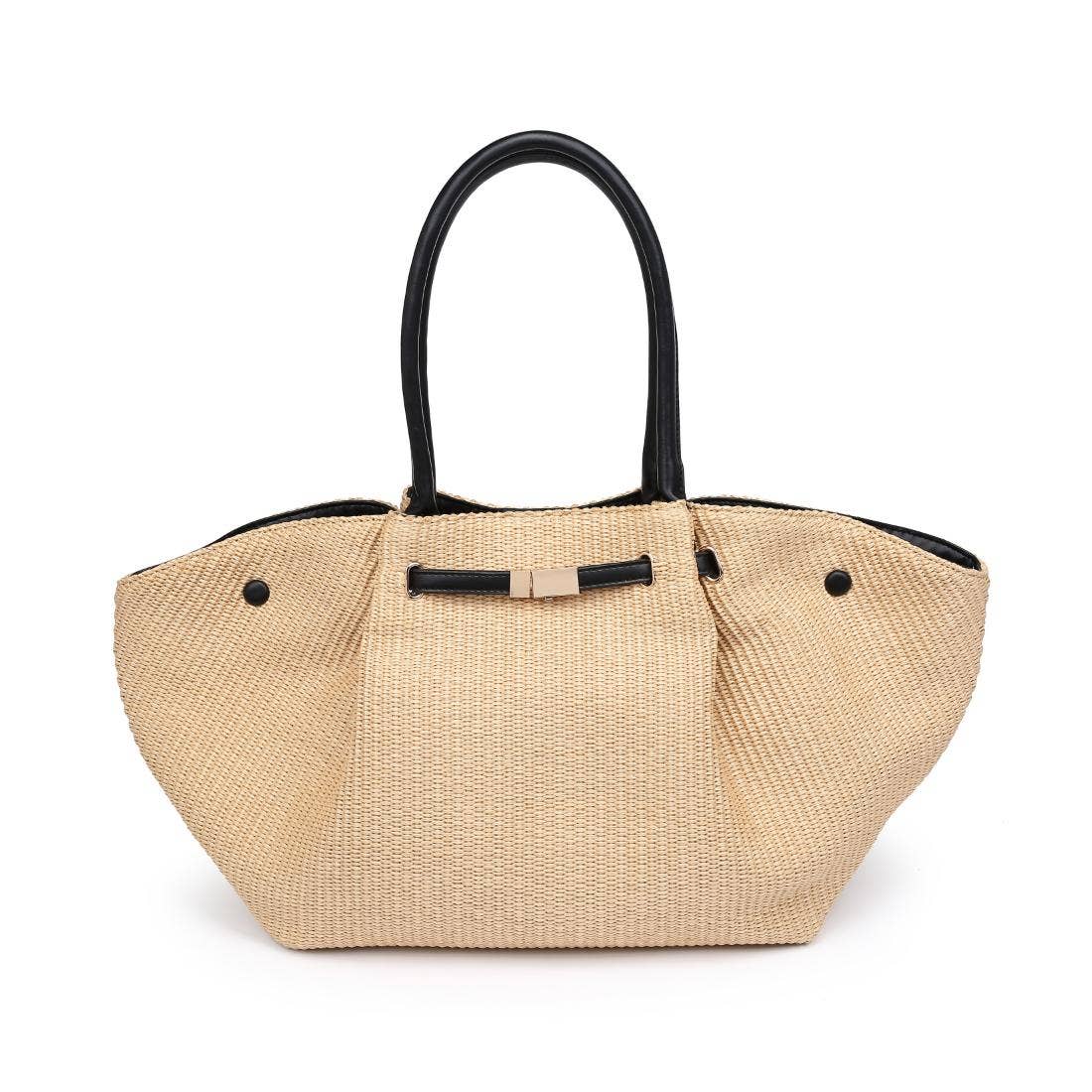 Kaia - Straw Tote: Natural Black