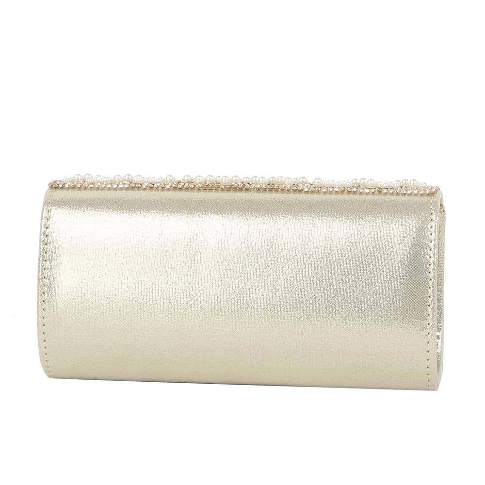 Pearl Chevron Pattern Clutch