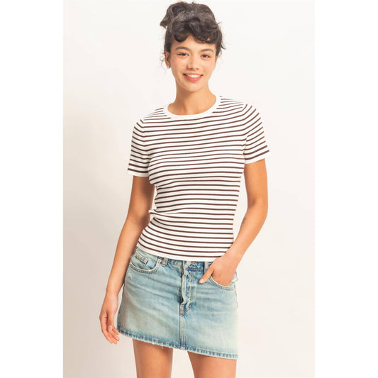 Ribbed Stripe Tee - 3 Colors
