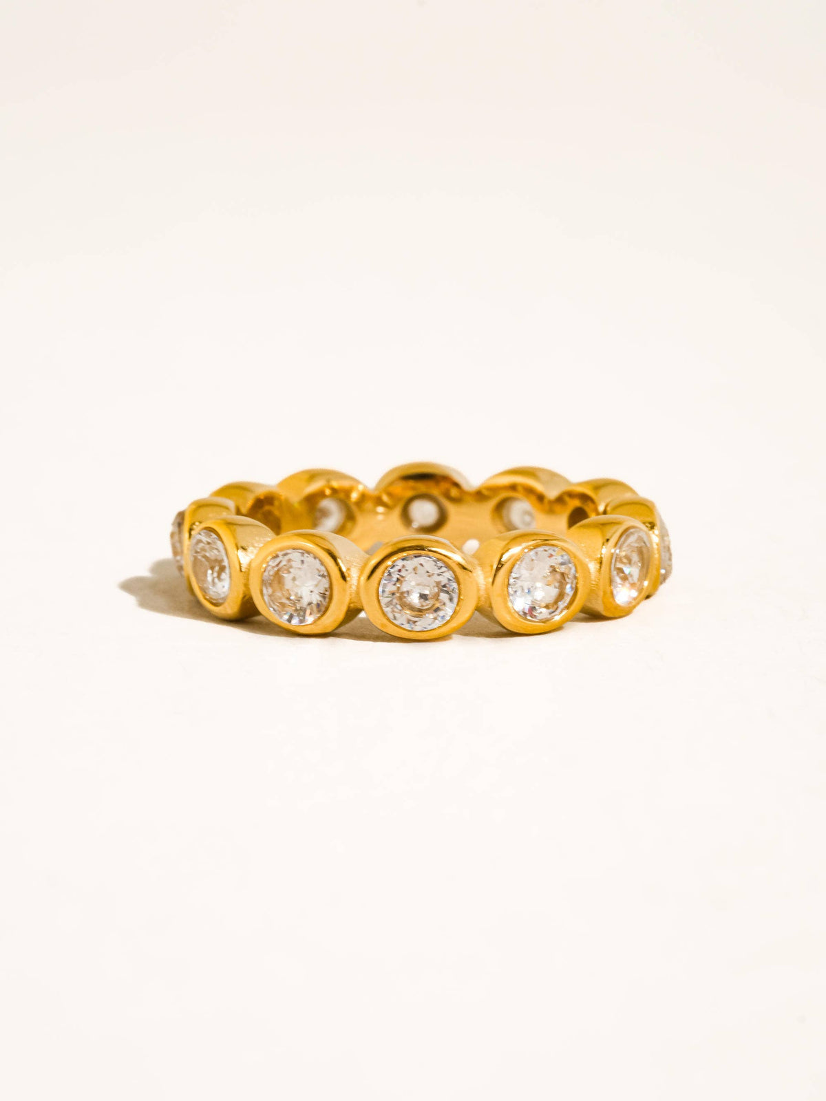 Lenna 18K Gold Non-Tarnish Bezel Eternity Ring
