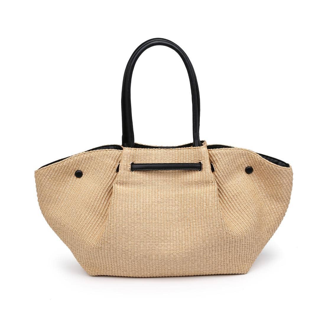 Kaia - Straw Tote: Natural Black