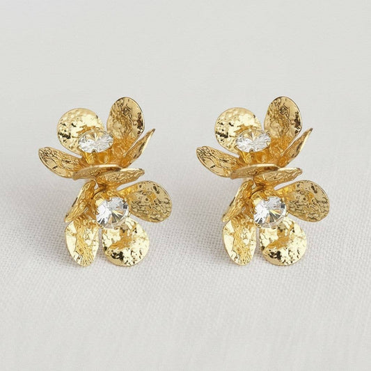 Hammered Flower Stud Earrings