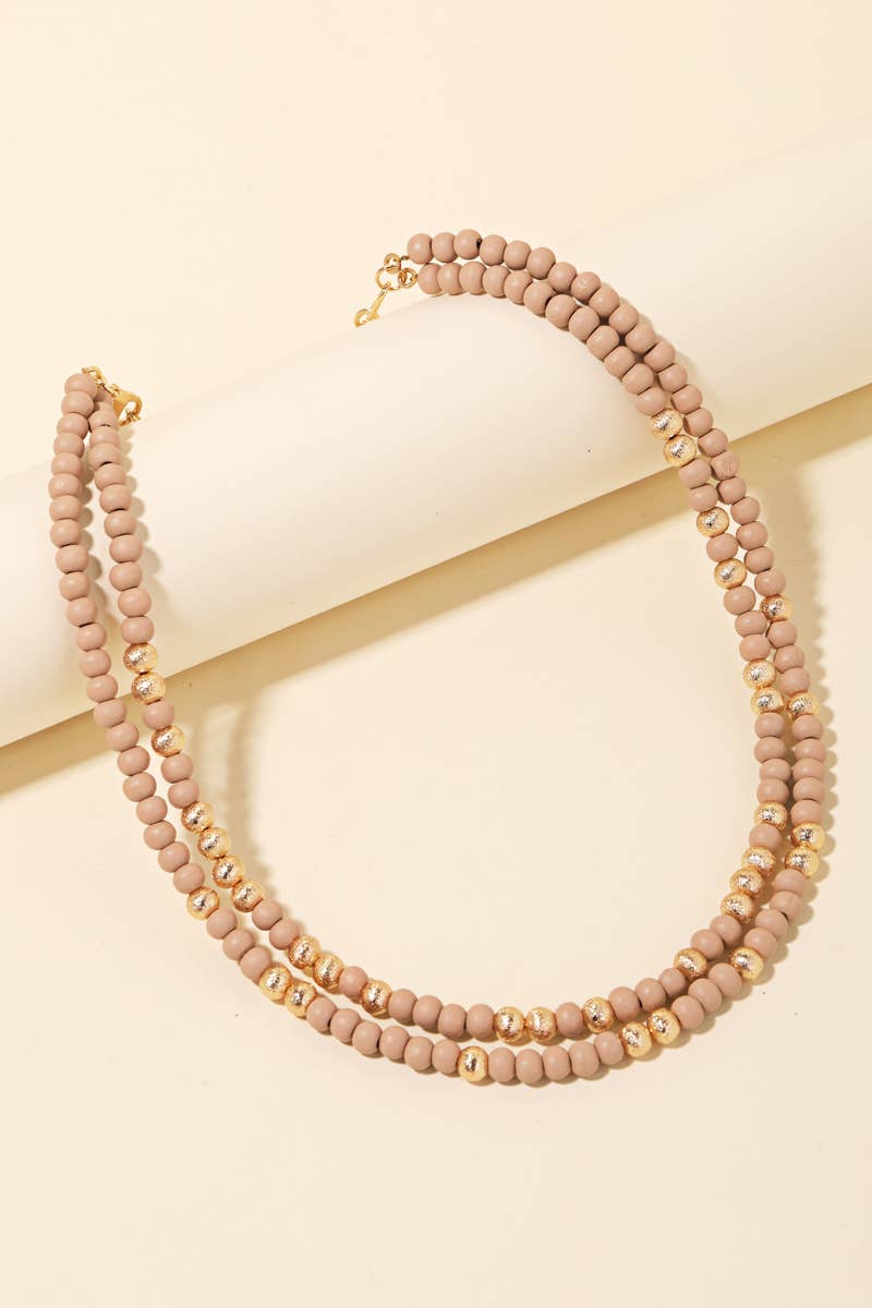 Ball Beaded Layered Necklace