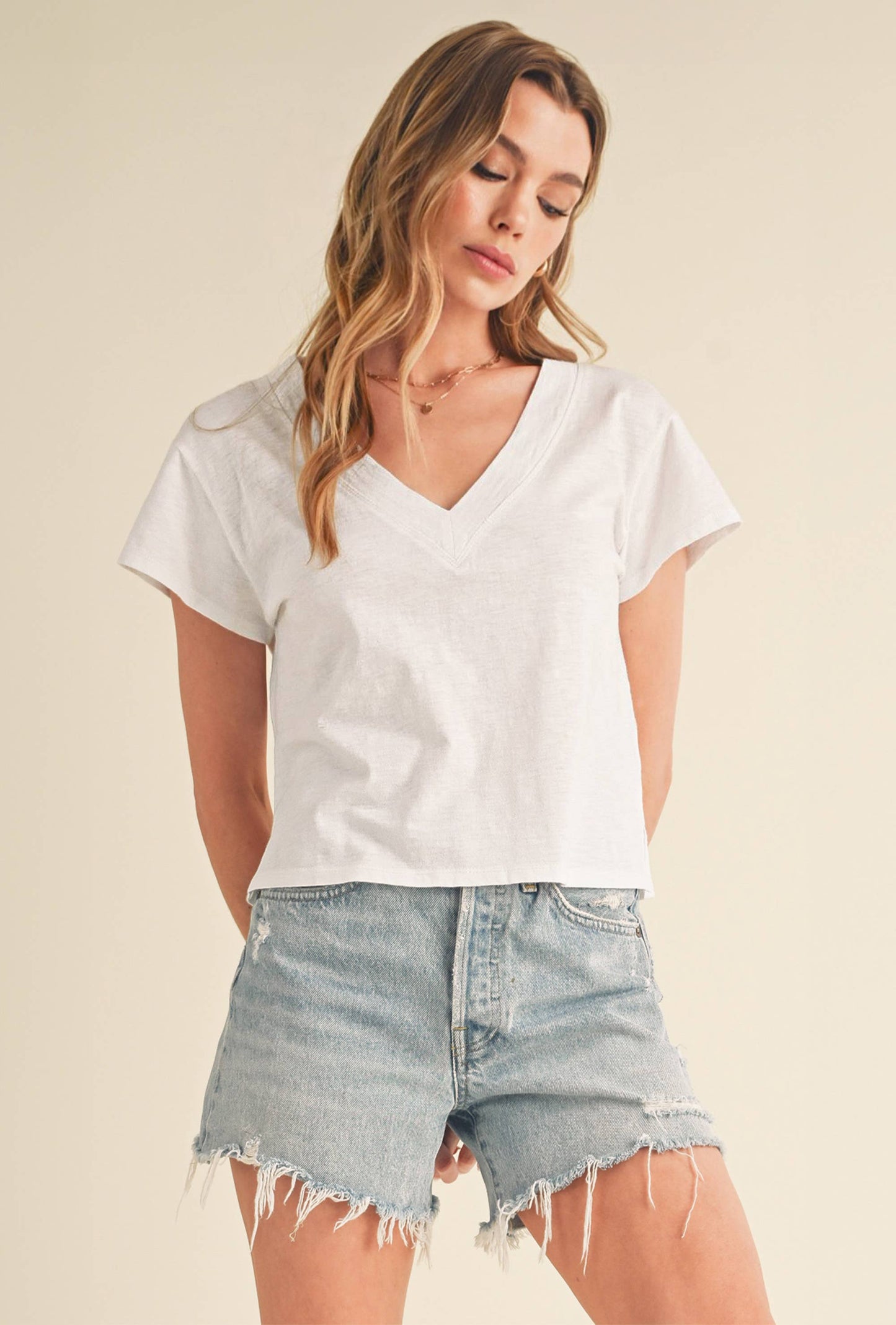 Box Crop V Tee - Multiple Colors