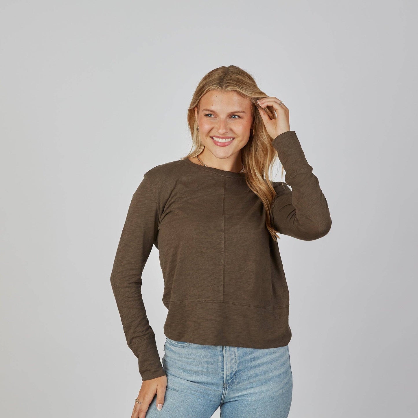 Celia Long Sleeve Tee - Espresso