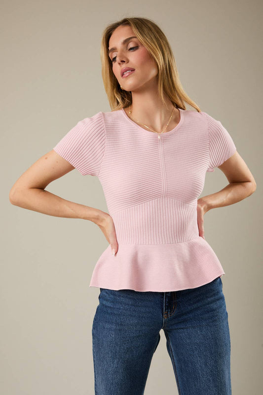Baby Pink Peplum Top