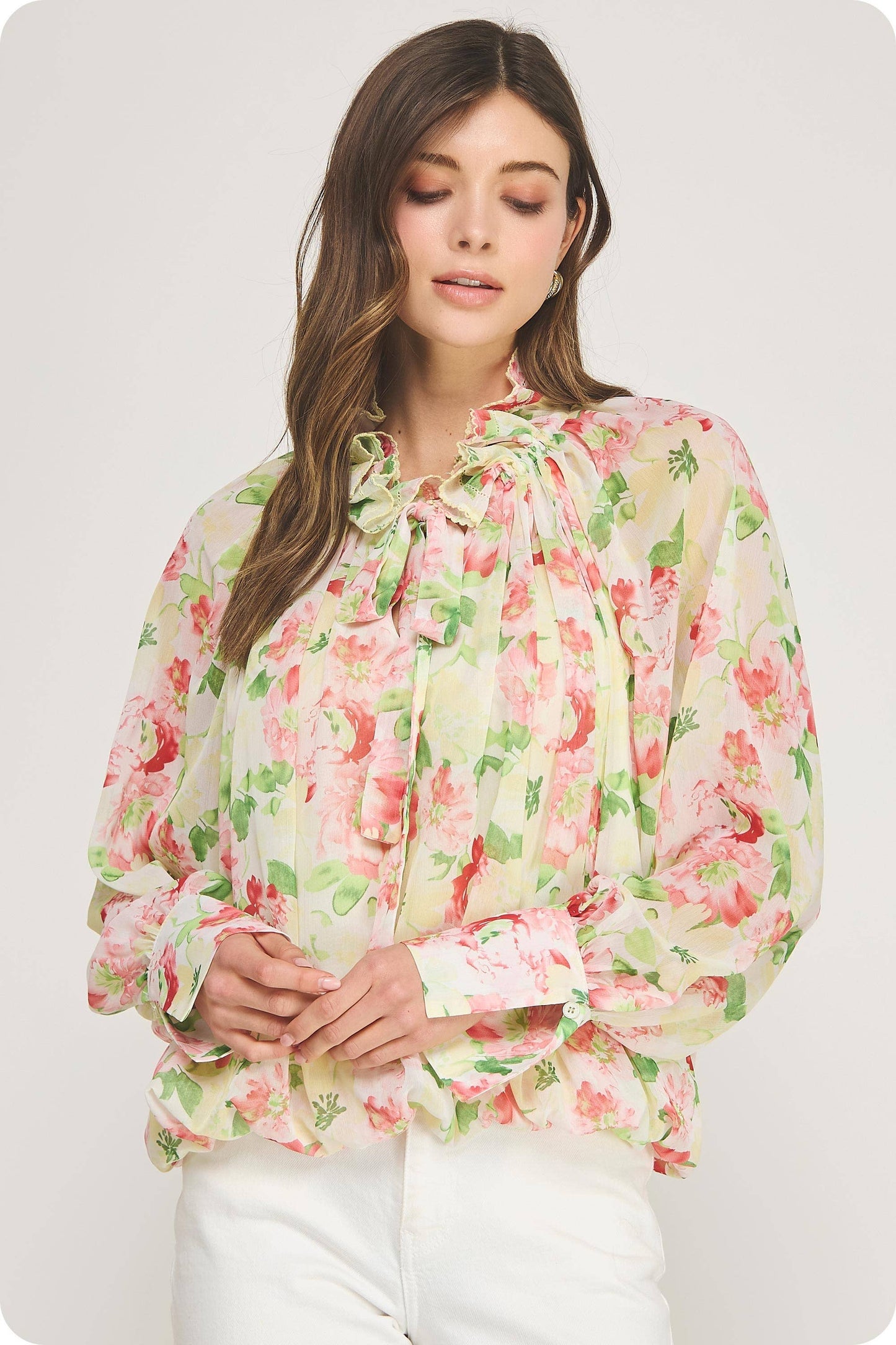 Floral Picot Blouse