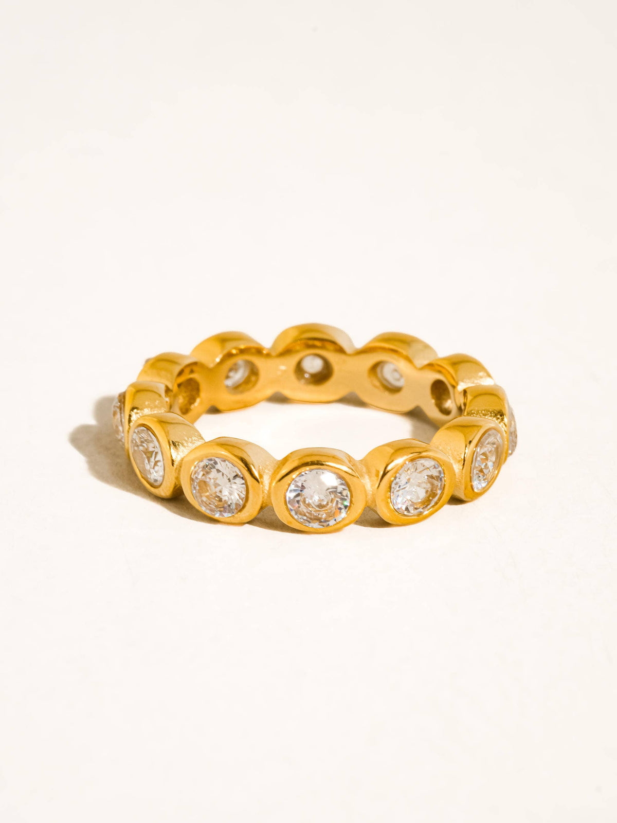 Lenna 18K Gold Non-Tarnish Bezel Eternity Ring