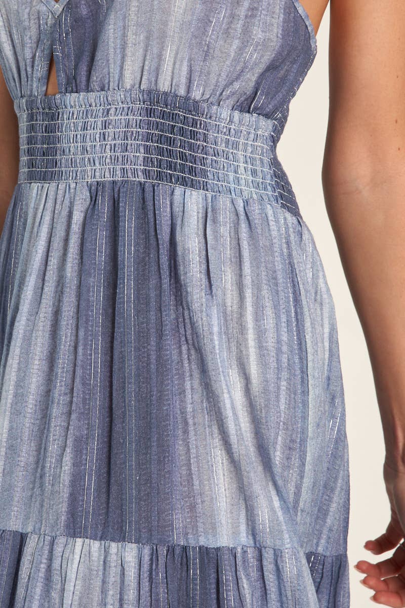 Bella Halter Neck Tiered Maxi Dress