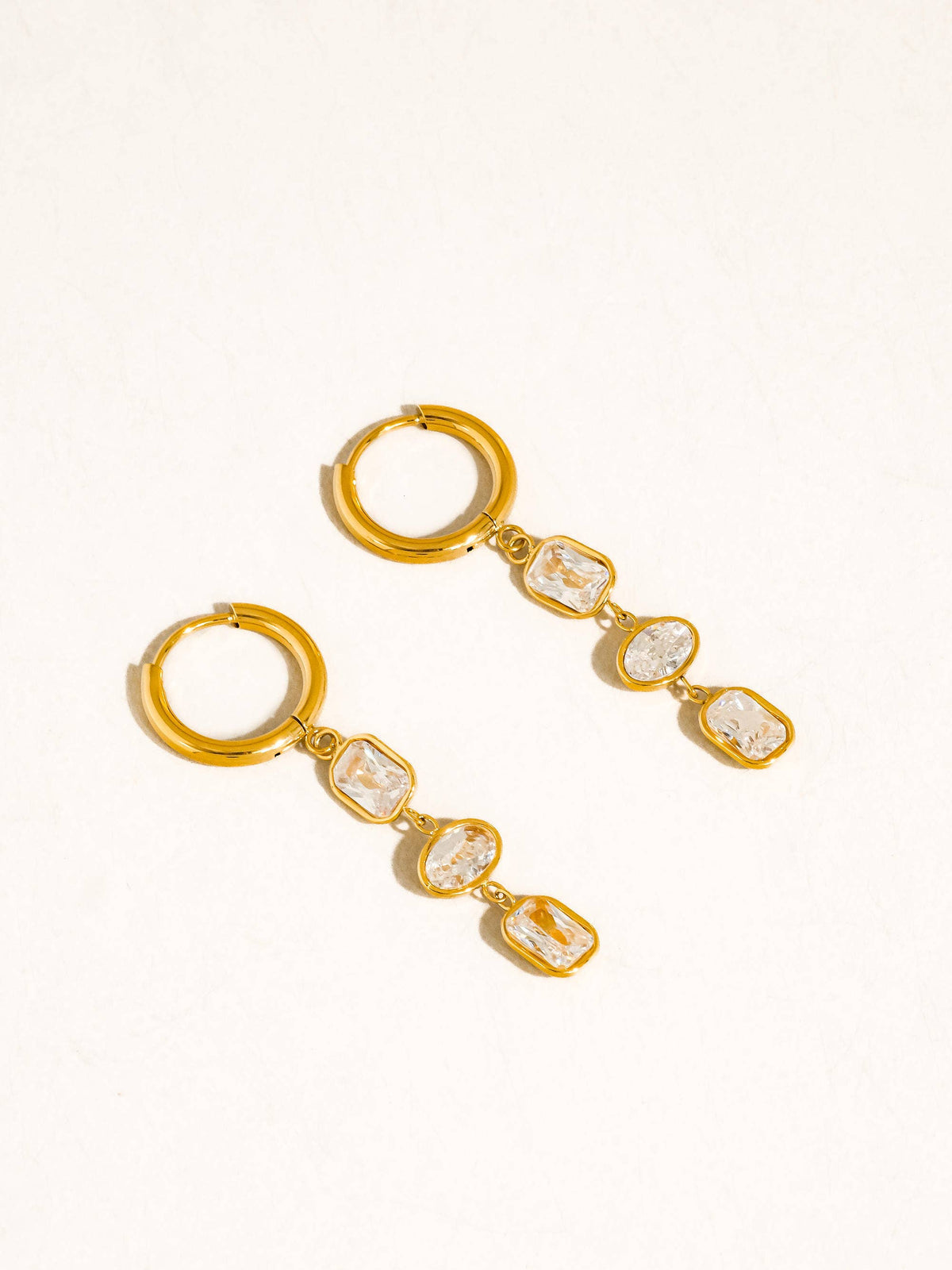 Sunniva 18K Gold Non-Tarnish Triple Drop Earrings