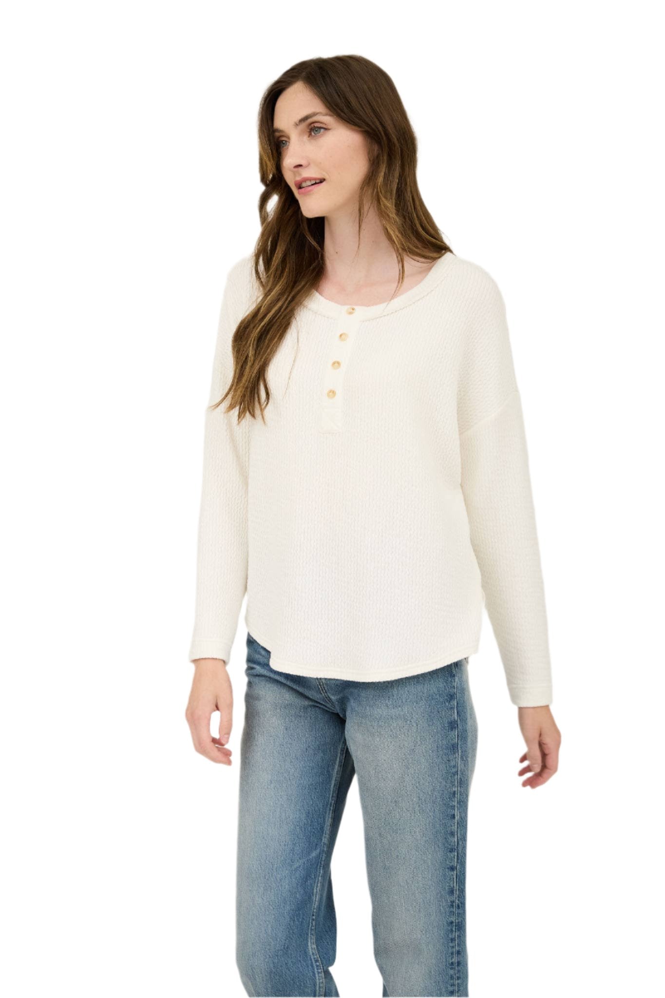 Waffle Knit Henley-3 Colors