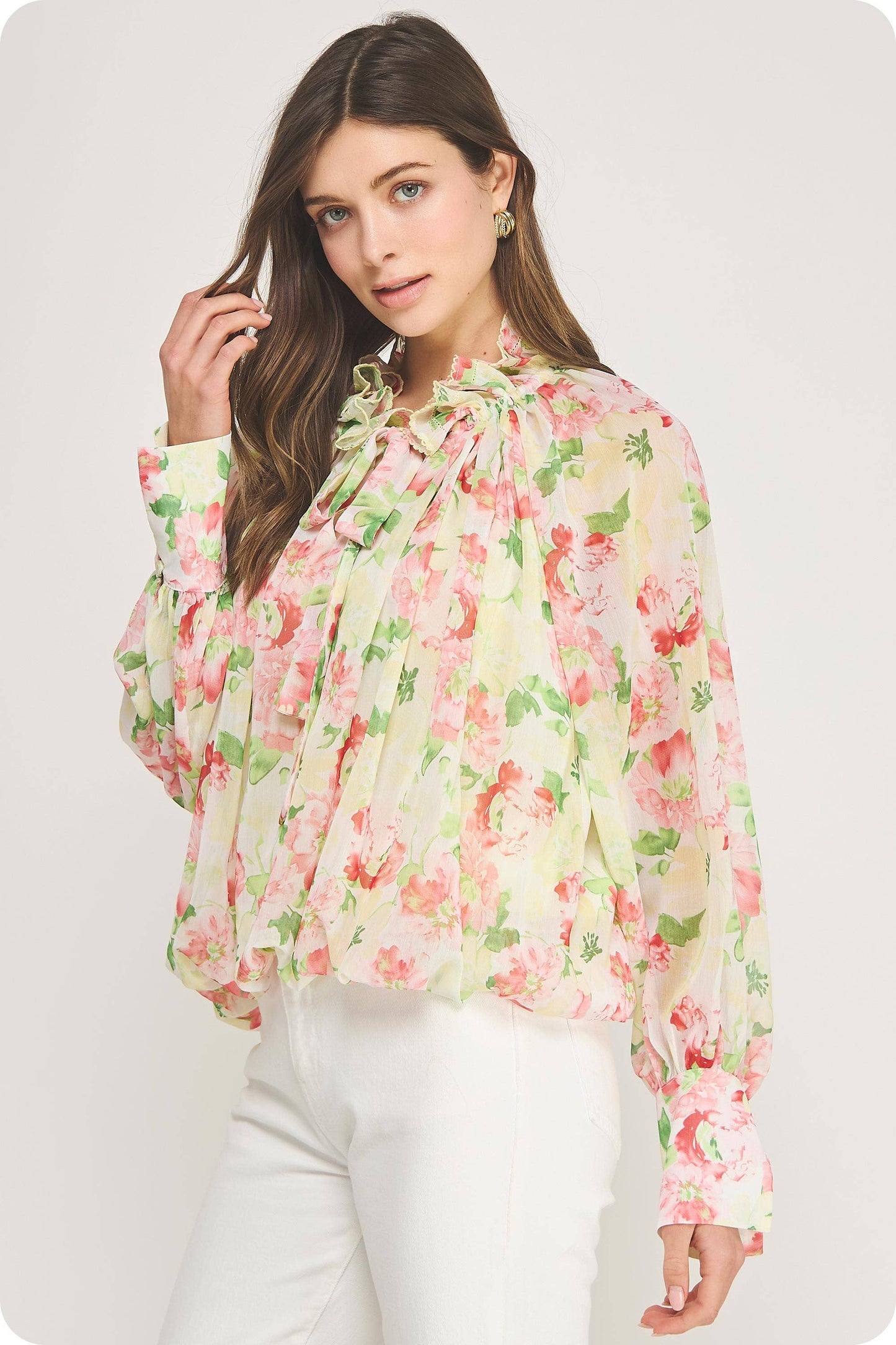 Floral Picot Blouse
