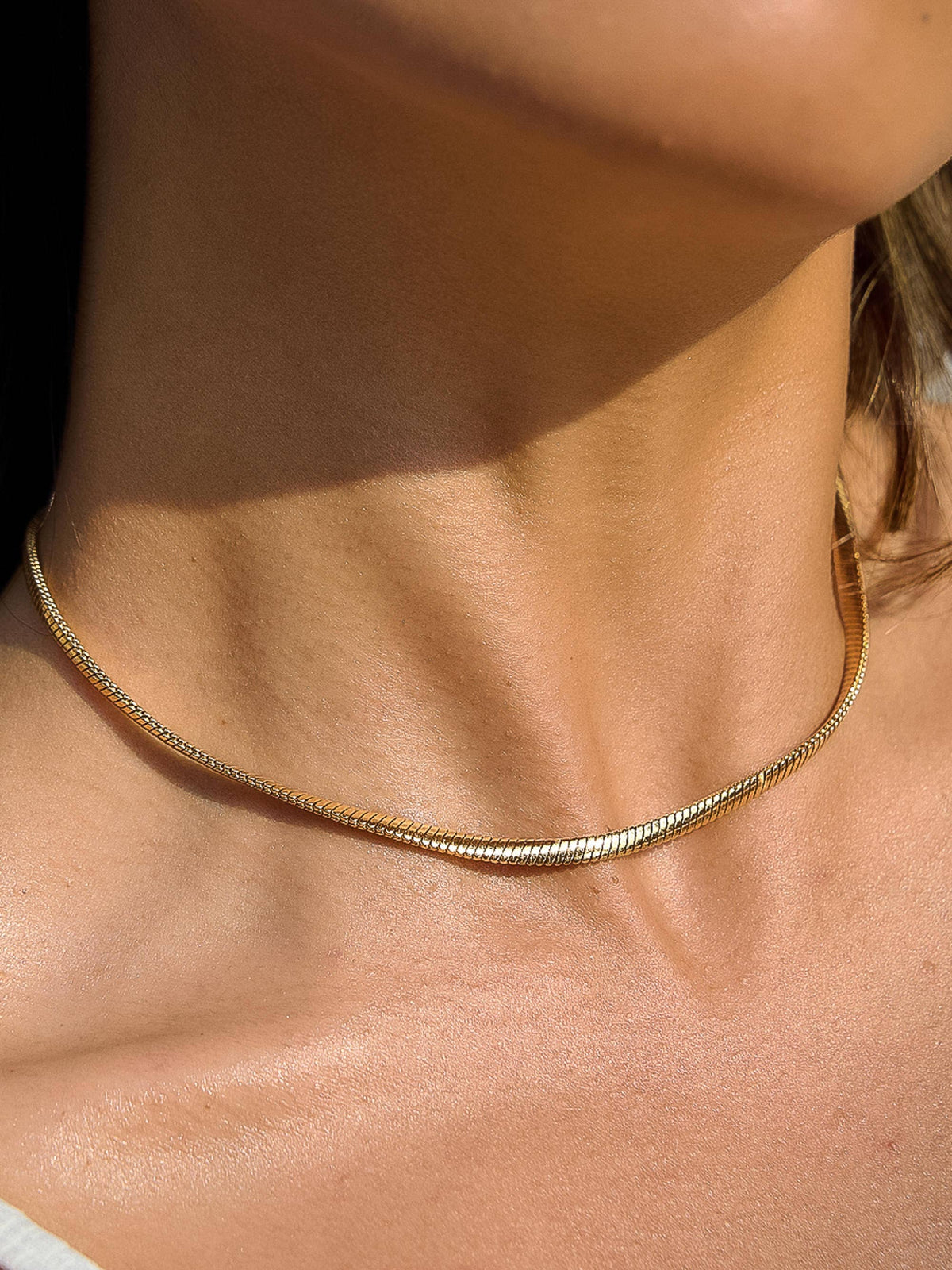 Papillon 18K Gold Non-Tarnish Snake Chain Necklace