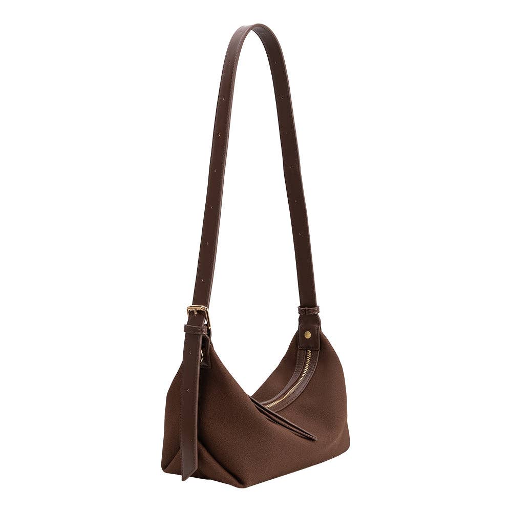 Lilith Brown Vegan Suede Top Handle Bag Pre-Oder 8/15