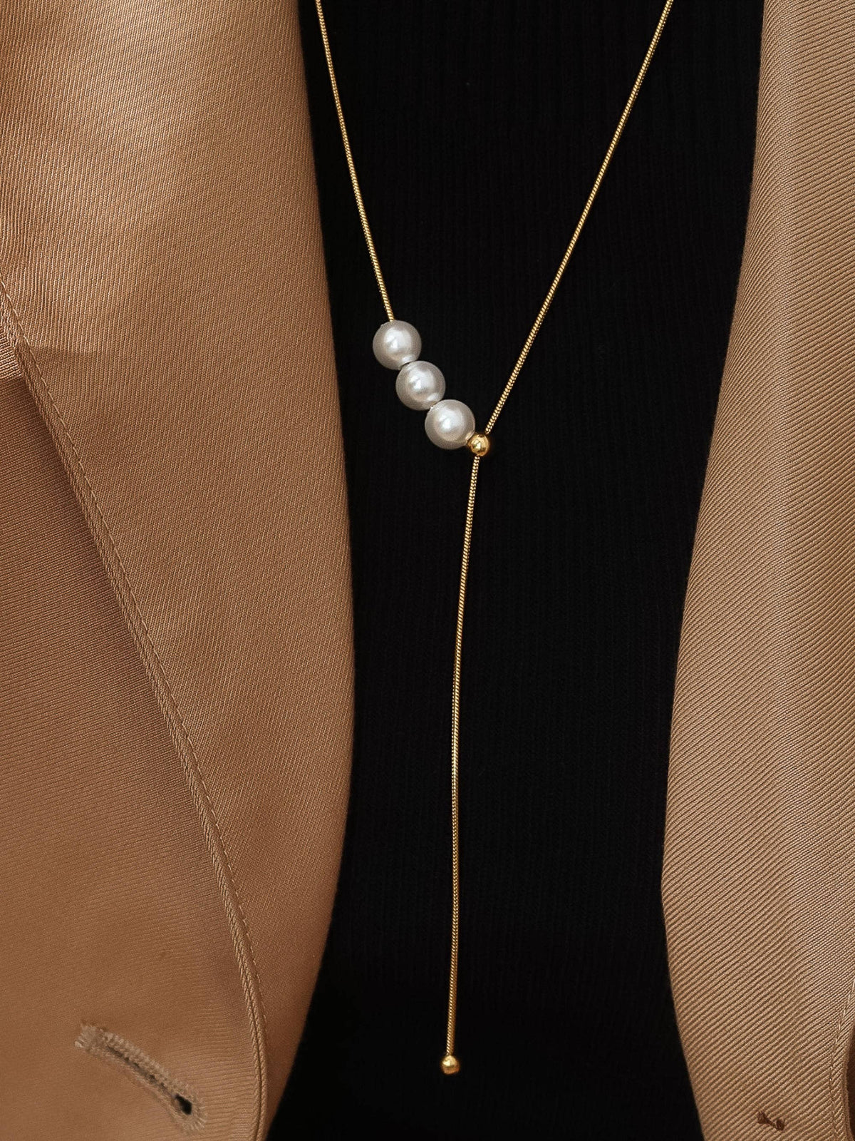 Montana 18K Gold Pearl Y Drop Necklace