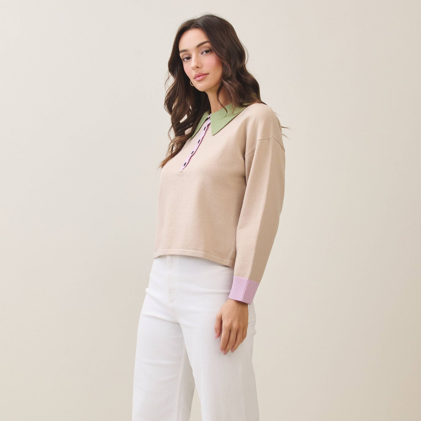 Colorblock Polo Sweater
