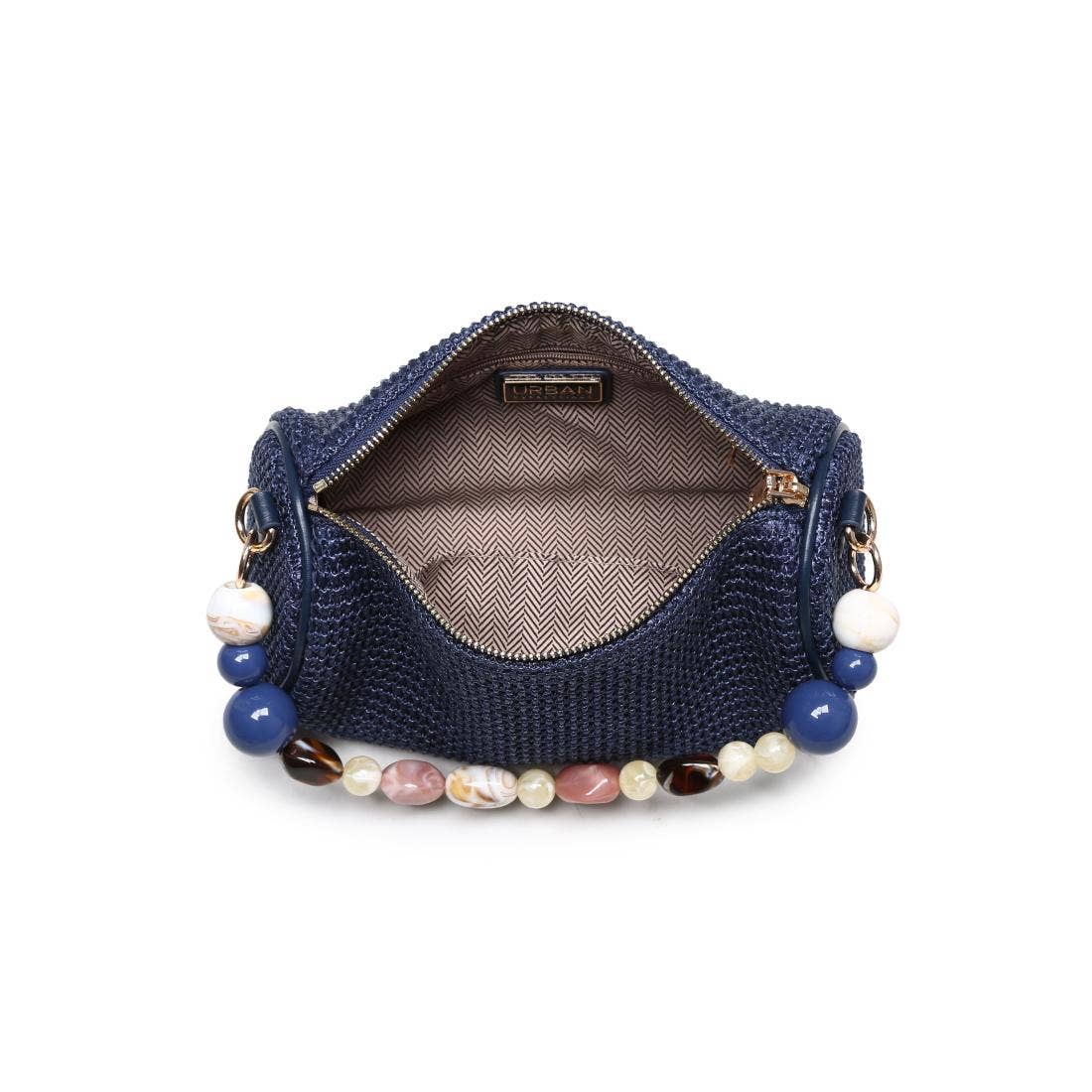 Rachel - Straw Clutch: Navy