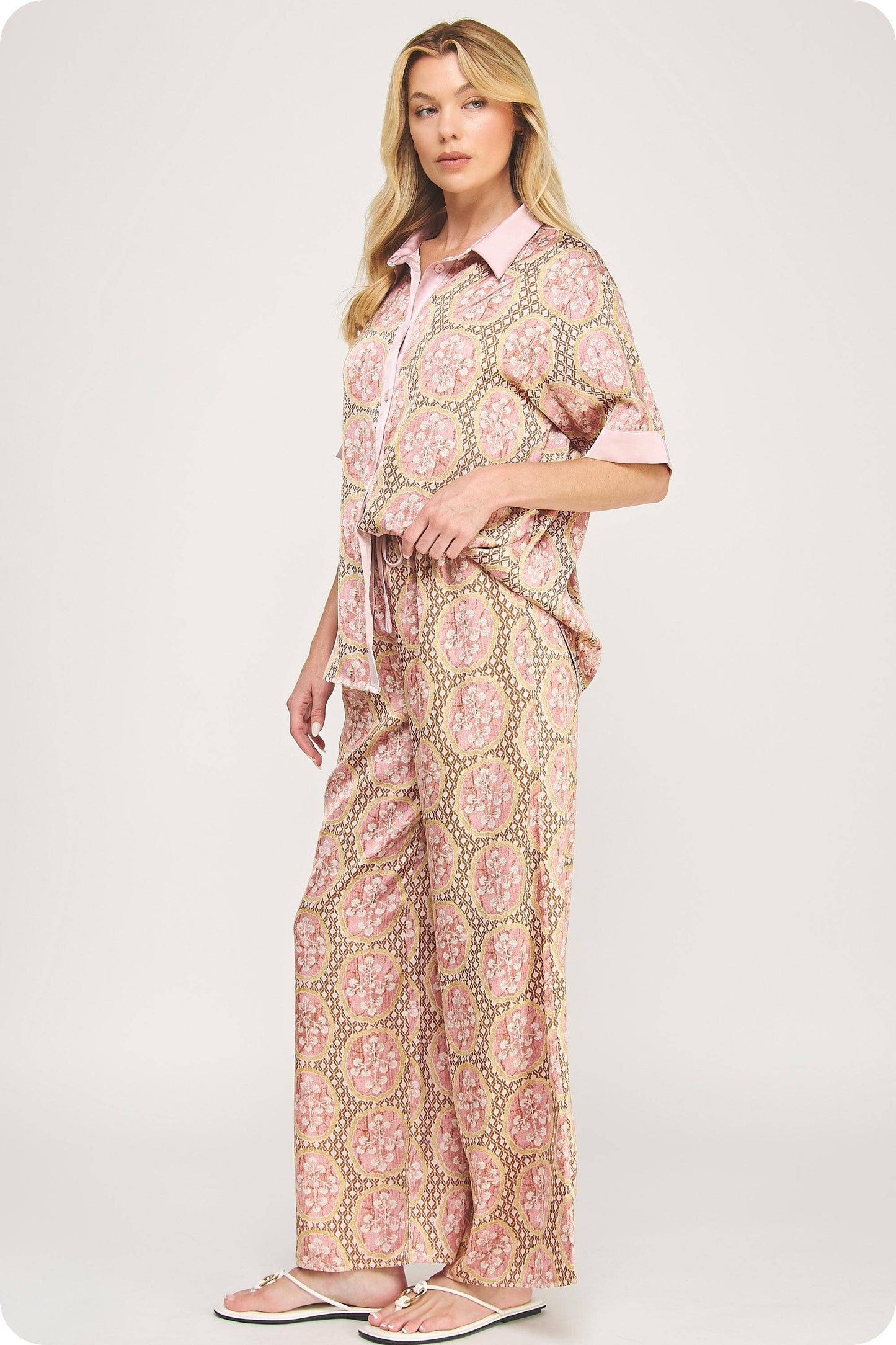 Venetian Satin Print Pant