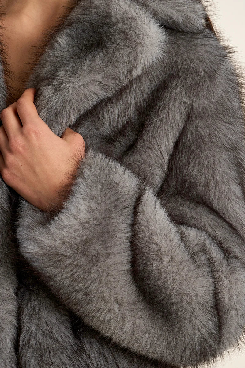 Gray Fox Faux Jacket