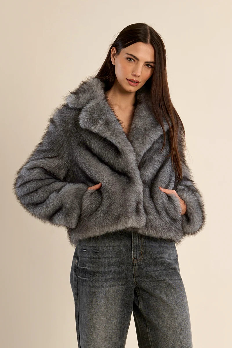 Gray Fox Faux Jacket