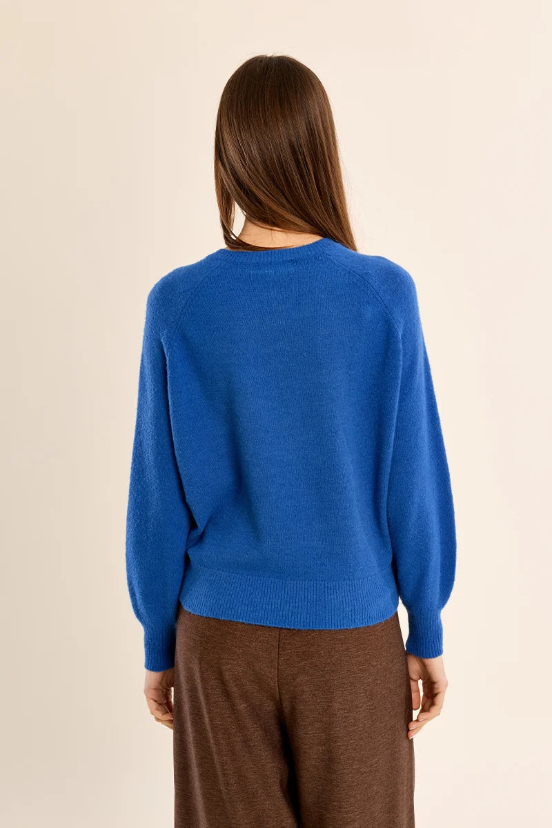 Buttoned Blue Sweater