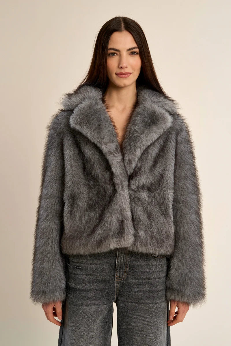 Gray Fox Faux Jacket