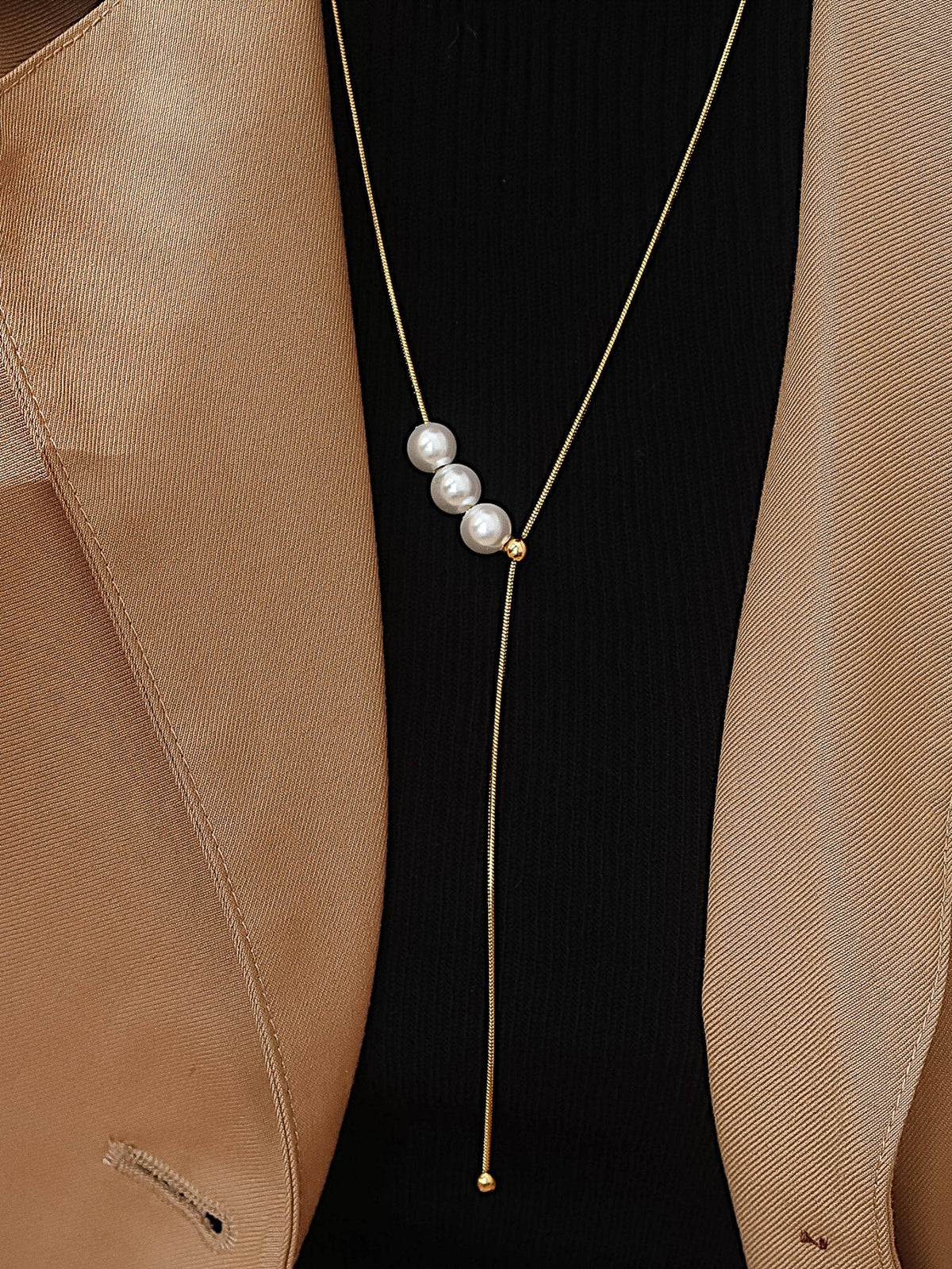 Montana 18K Gold Pearl Y Drop Necklace