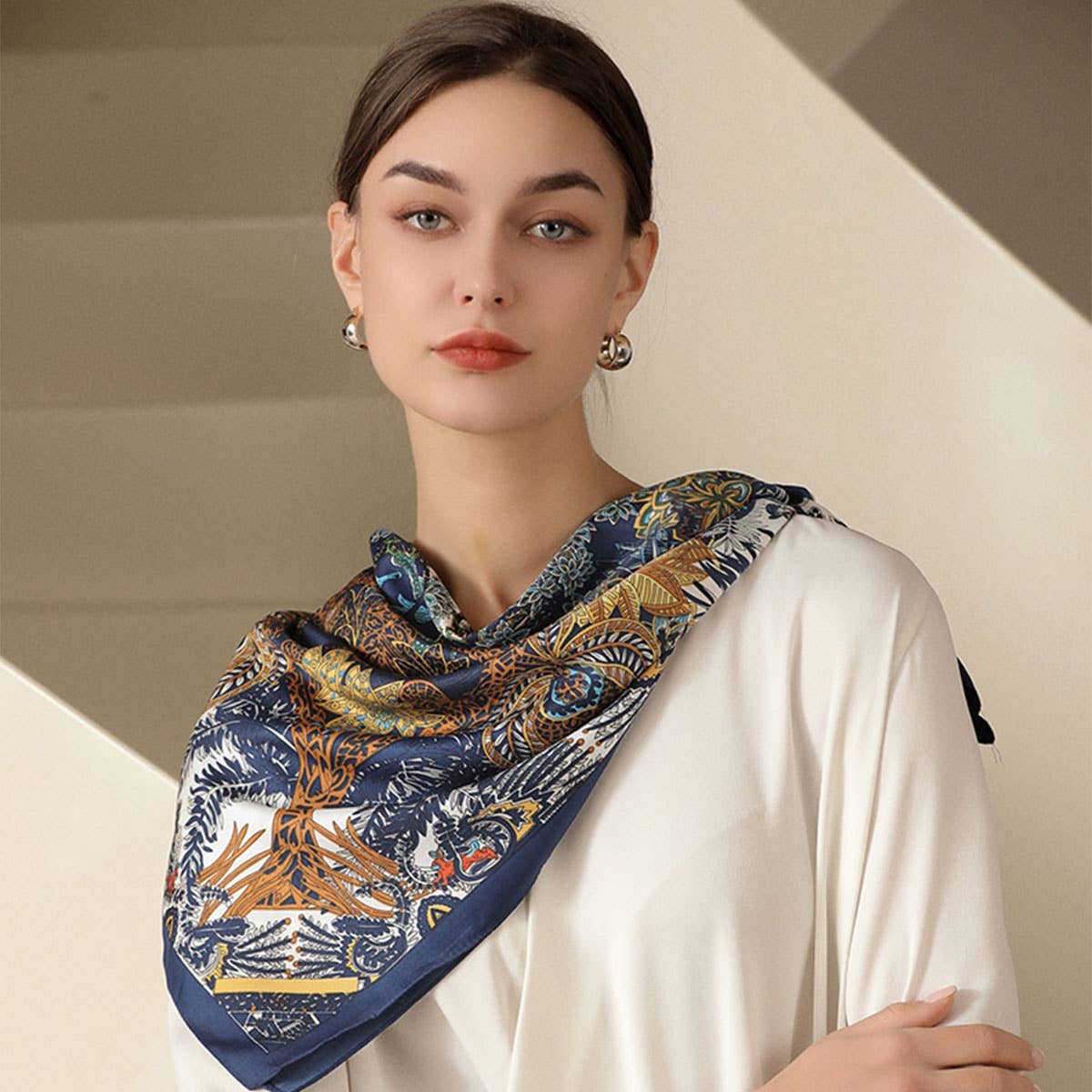 Vintage French Print Scarf - 2 Colors