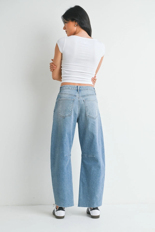 Seamed Barrel Jean
