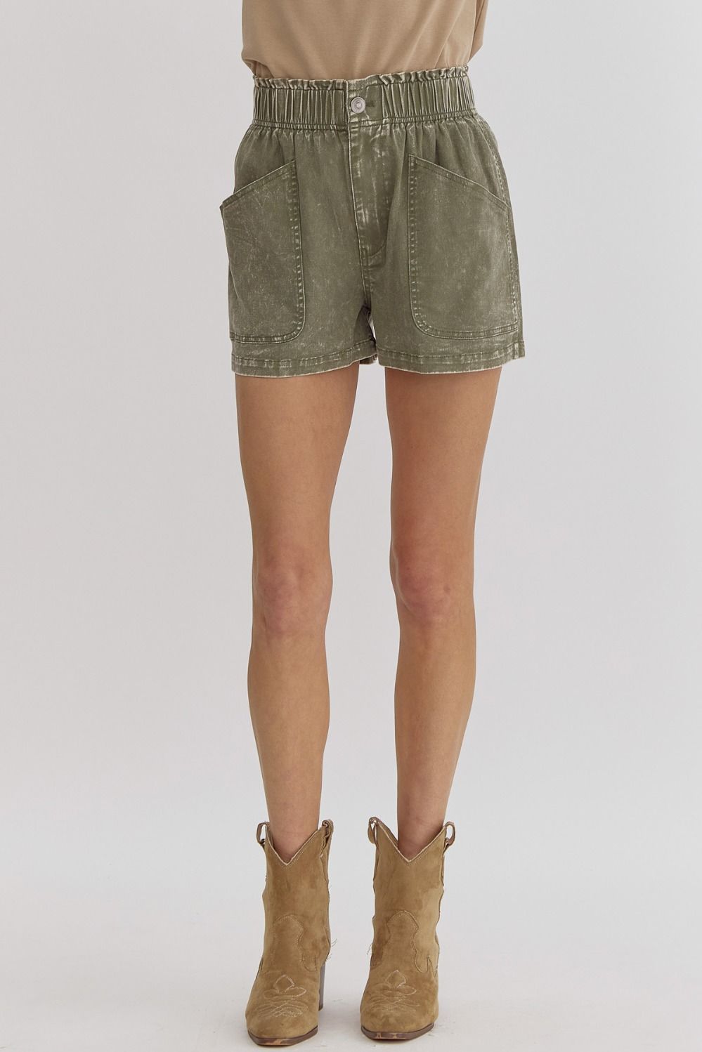 High Waist Olive Short